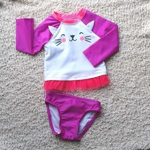 NWT 2 Piece Purple/Pink Swimsuit Toddler